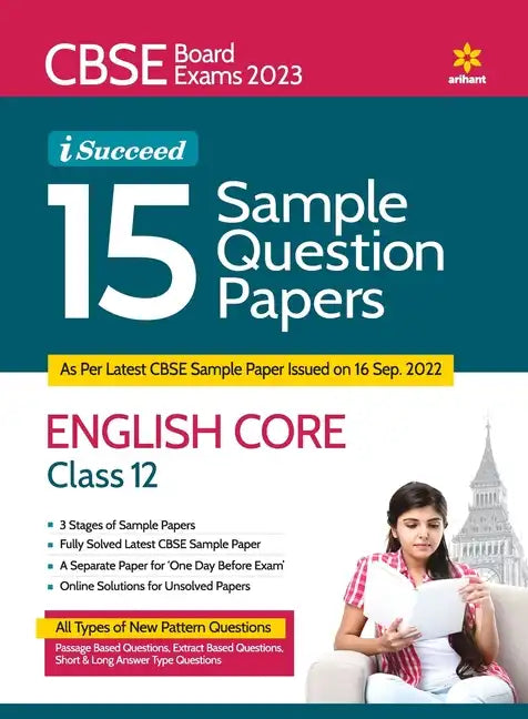 CBSE Board Exams 2023 I-Succeed 15 Sample Question Papers ENGLISH CORE Class 12th - Paperback
