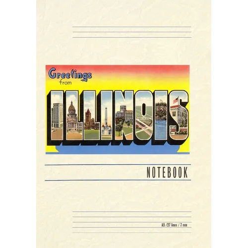 Vintage Lined Notebook Greetings from Illinois - Paperback