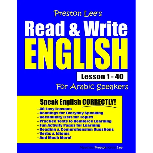 Preston Lee's Read & Write English Lesson 1 - 40 For Arabic Speakers - Paperback