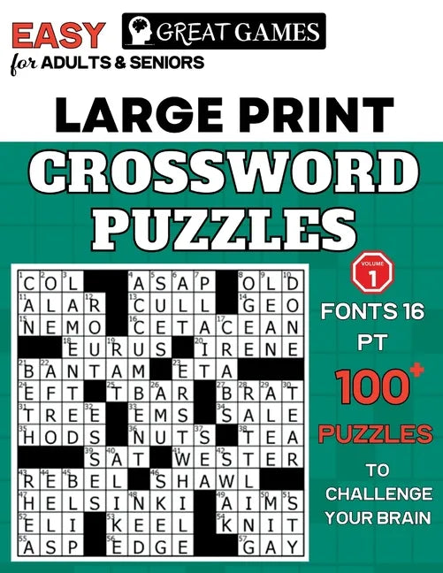 Crossword Puzzles for Adults Large Print: Easy-to-Read Puzzles for Adults and Seniors with Easy Level That Entertain and Challenge Your Brain - Paperback