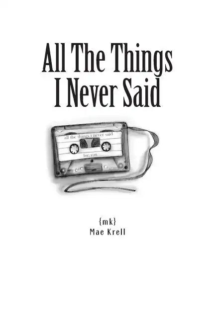 All The Things I Never Said - Paperback