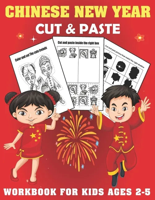 Chinese New Year Cut And Past Workbook For Kids Ages 2-5 - Paperback