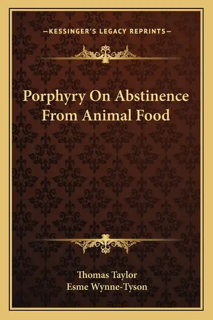 Porphyry on Abstinence from Animal Food - Paperback