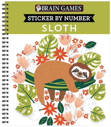 Brain Games - Sticker by Number: Sloth - Spiral