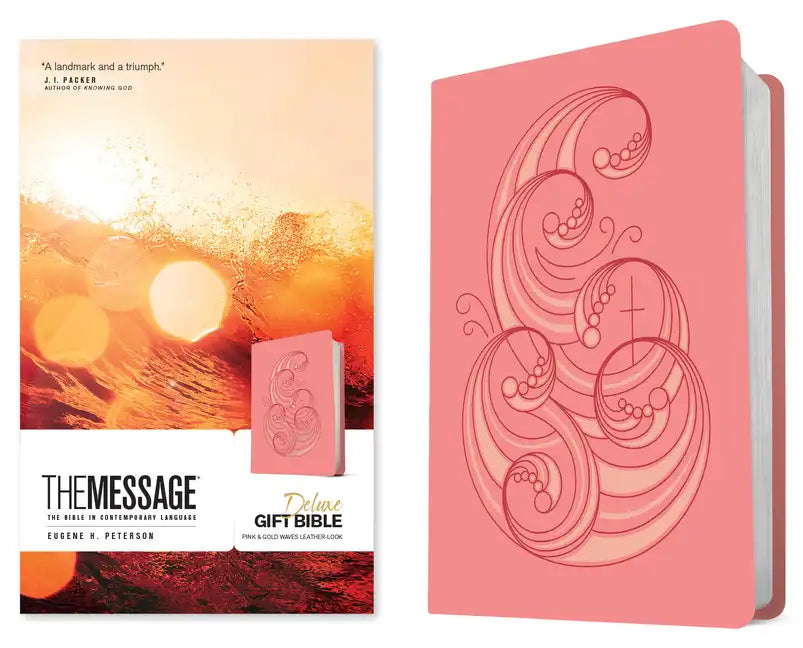 The Message Deluxe Gift Bible (Leather-Look, Pink and Gold Waves): The Bible in Contemporary Language - Imitation Leather