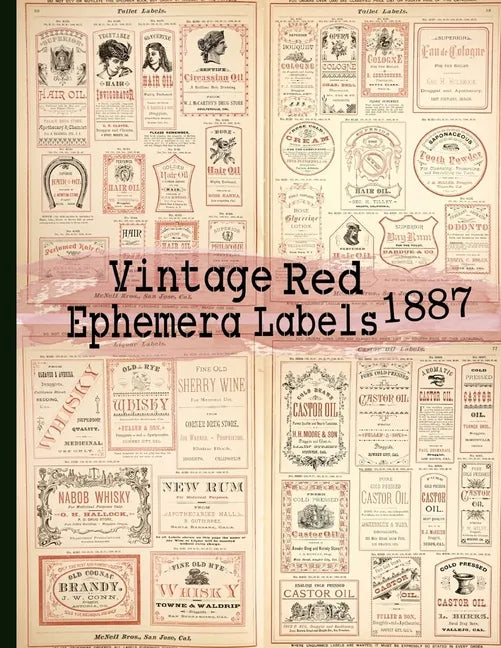 Vintage Red Ephemera Labels 1887: Vintage Labels Ephemera Series - Paperback