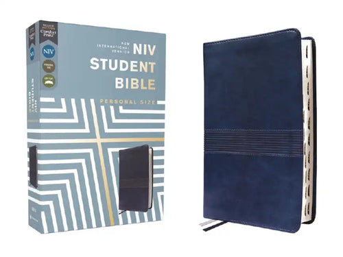 Niv, Student Bible, Personal Size, Leathersoft, Navy, Thumb Indexed, Comfort Print - Imitation Leather