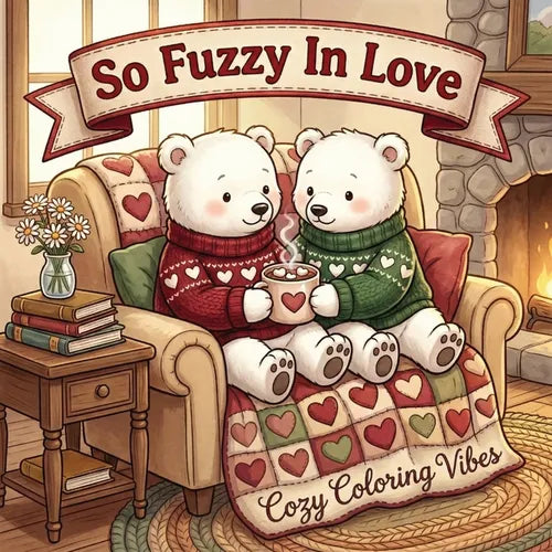 So Fuzzy In Love: Easy & Fun Bold Line Coloring Book for Adults & Teens Cute Fuzzy Animals & Romantic Moments, Cozy Homebody Rituals Creative Screen-F - Paperback