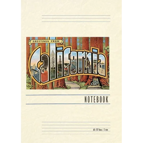 Vintage Lined Notebook Greetings from California - Paperback