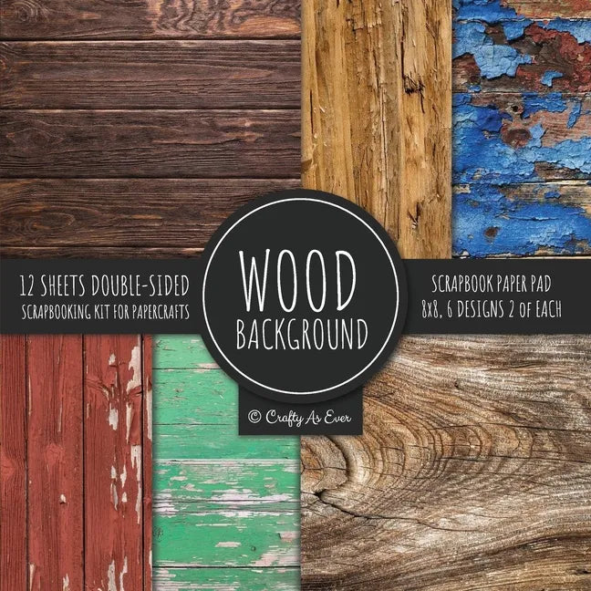 Wood Background Scrapbook Paper Pad 8x8 Scrapbooking Kit for Papercrafts, Cardmaking, DIY Crafts, Rustic Texture Design, Multicolor - Paperback