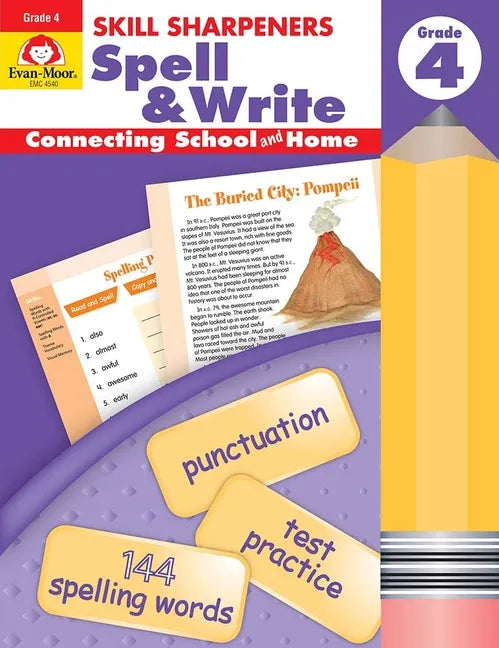 Skill Sharpeners: Spell & Write, Grade 4 Workbook - Paperback