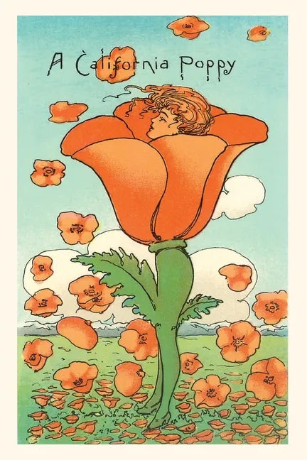 The Vintage Journal Illustration of California Poppy Person - Paperback