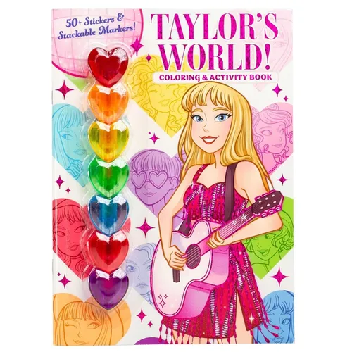 Taylor's World: Coloring and Activity Book with 7 Heart-Shaped Stackable Markers - Paperback