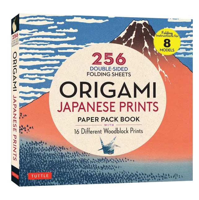Origami Japanese Prints Paper Pack Book: 256 Double-Sided Folding Sheets with 16 Different Japanese Woodblock Prints with Solid Colors on the Back (In - Paperback