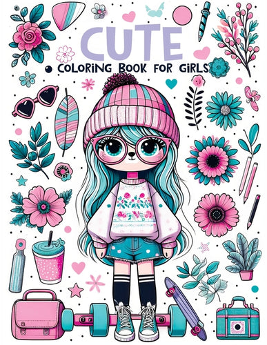 Cute Coloring Book For Girls: Fun and Magical Designs of Sweet Animals Love to Color for Kids - Paperback