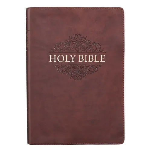 KJV Bible Super Giant Print (Faux Leather, Chestnut Brown) - Imitation Leather