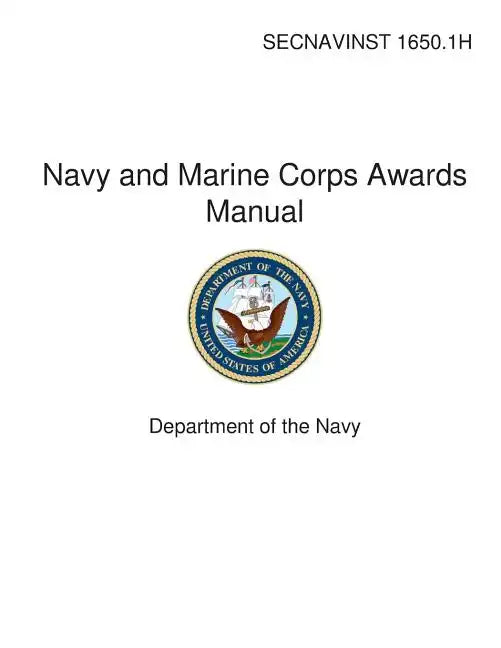 Navy and Marine Corps Awards Manual - Paperback