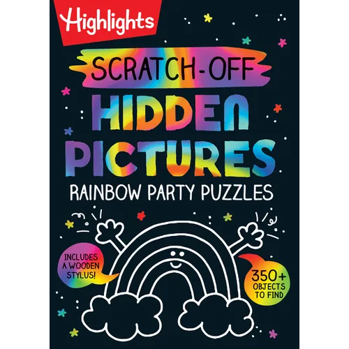 Scratch-Off Hidden Pictures Rainbow Party Puzzles: Over 350 Colorful Objects to Find in This Rainbow Puzzle Book for Kids Ages 6-9 - Spiral
