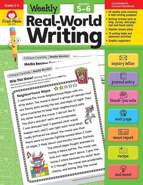 Weekly Real-World Writing, Grade 5 - 6 Teacher Resource - Paperback
