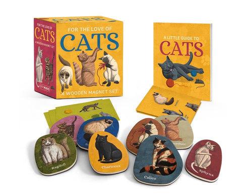 For the Love of Cats: A Wooden Magnet Set - Paperback