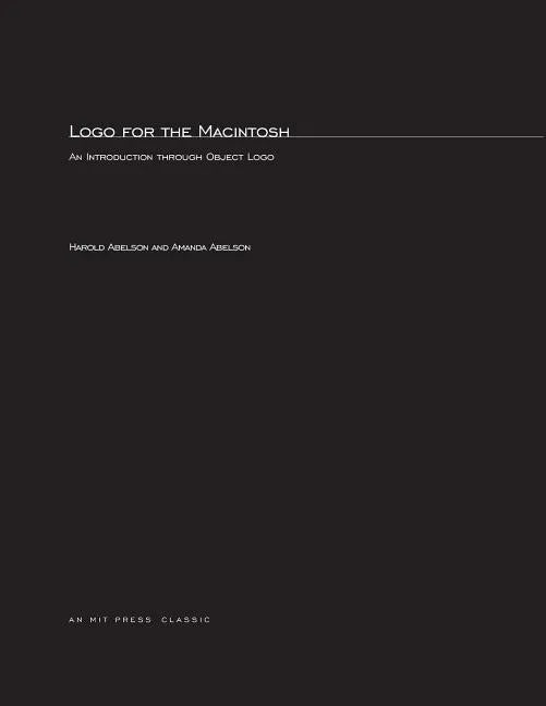 Logo for the Macintosh: An Introduction through Object Logo - Paperback