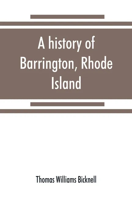 A history of Barrington, Rhode Island - Paperback
