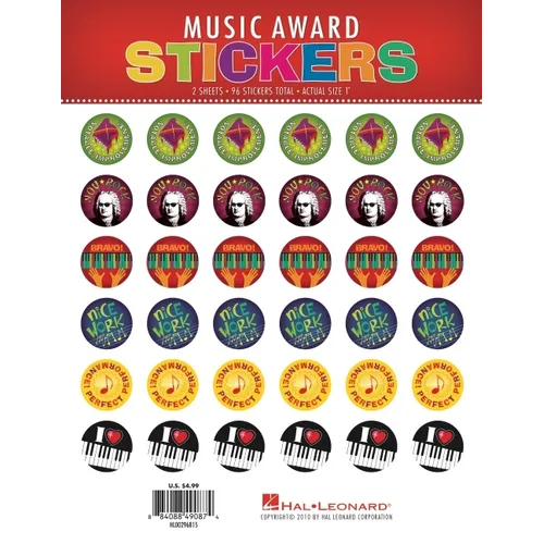 Music Award Stickers: Pack of 96 Stickers - Paperback