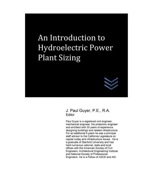 An Introduction to Hydroelectric Power Plant Sizing - Paperback