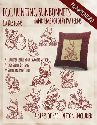 Egg Hunting Sunbonnets Hand Embroidery Patterns - Paperback