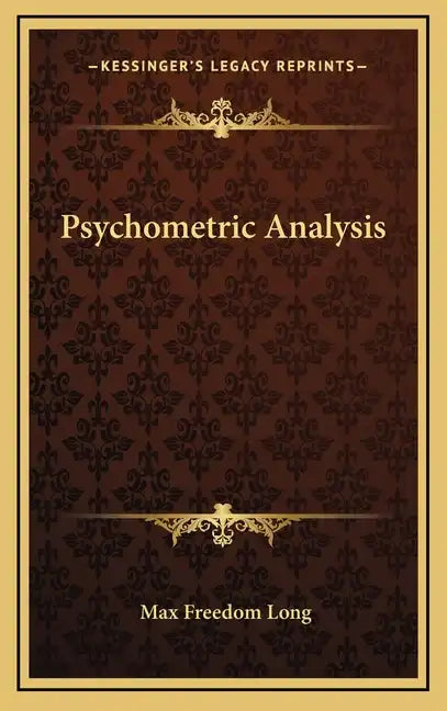 Psychometric Analysis - Hardcover
