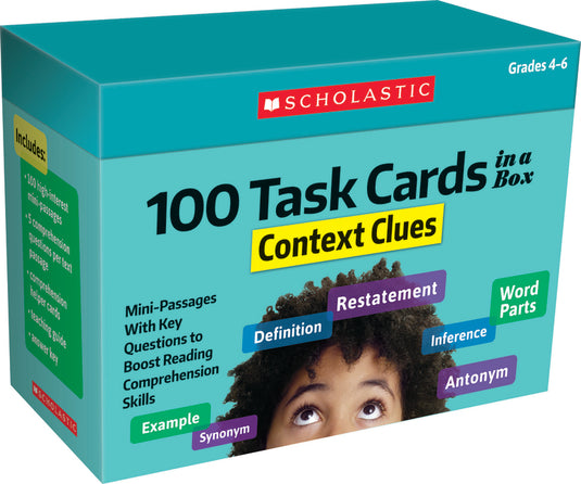 100 Task Cards in a Box: Context Clues - Hardcover