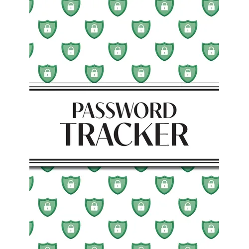 XL Large Print Password Tracker (Lock Shield Green): 8