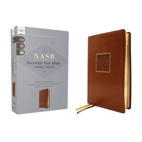 Nasb, Personal Size Bible, Large Print, Leathersoft, Brown, Red Letter, 1995 Text, Comfort Print - Imitation Leather