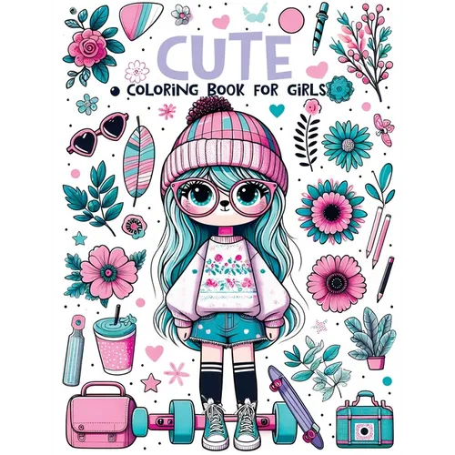 Cute Coloring Book For Girls: Fun and Magical Designs of Sweet Animals Love to Color for Kids - Paperback