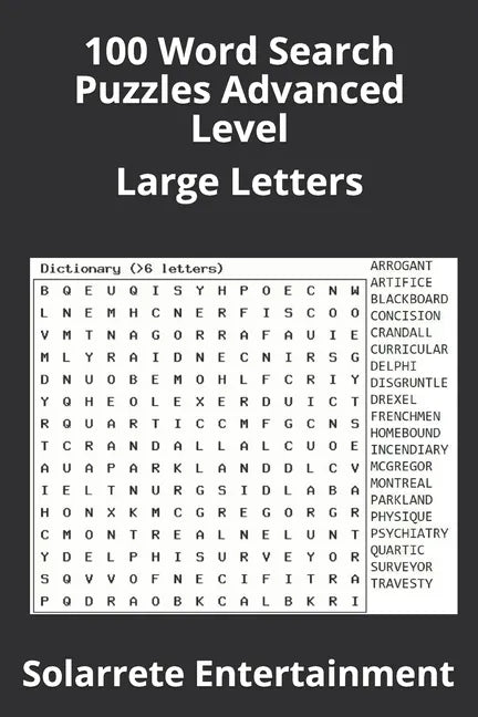 100 Word Search Puzzles Advanced Level: Large Letters - Paperback