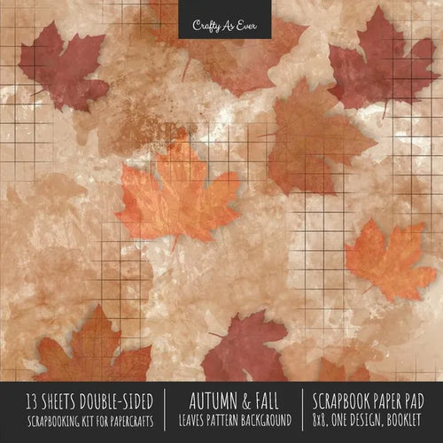 Autumn Fall Scrapbook Paper Pad 8x8 Decorative Scrapbooking Kit for Cardmaking Gifts, DIY Crafts, Printmaking, Papercrafts, Leaves Pattern Designer Pa - Paperback