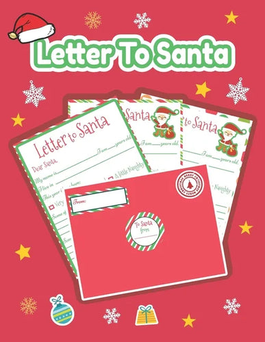 Letter to Santa: Letter to Santa: Kit with Stickers and red Envelopes to write a Letter to Santa Claus for Kids 7 letters with stickers - Paperback