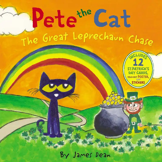 Pete the Cat: The Great Leprechaun Chase: Includes 12 St. Patrick's Day Cards, Fold-Out Poster, and Stickers! - Hardcover