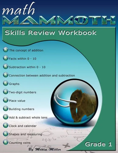 Math Mammoth Grade 1 Skills Review Workbook - Paperback