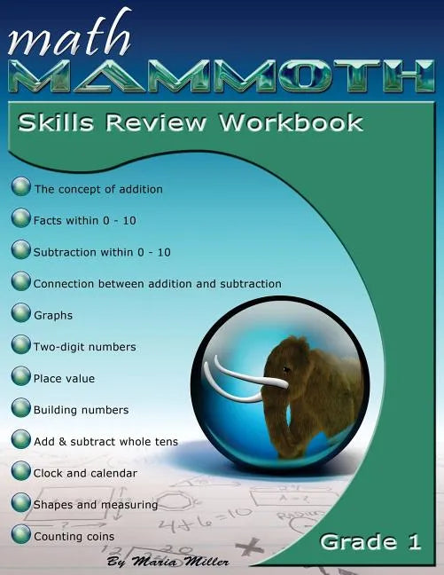 Math Mammoth Grade 1 Skills Review Workbook - Paperback