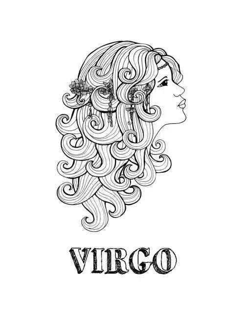 Virgo: Coloring Book with Three Different Styles of All Twelve Signs of the Zodiac. 36 Individual Coloring Pages. 8.5 x 11 - Paperback