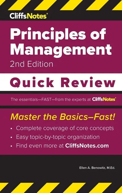 CliffsNotes Principles of Management: Quick Review - Paperback