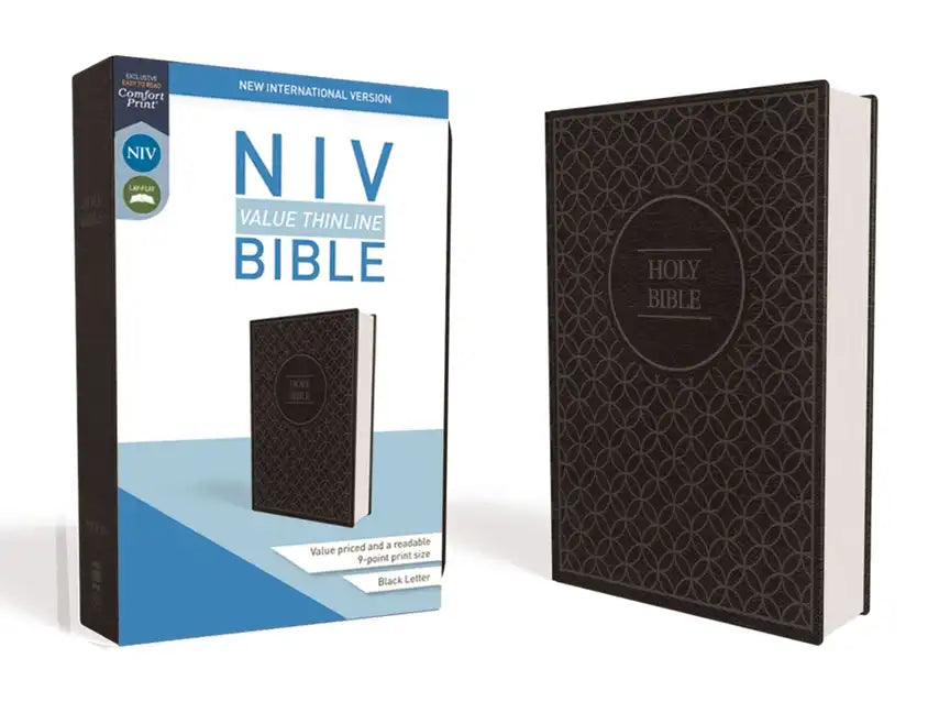 NIV, Value Thinline Bible, Imitation Leather, Gray/Black - Imitation Leather