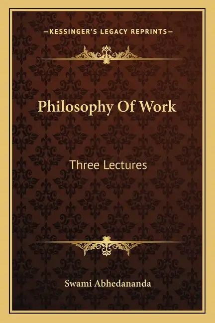 Philosophy of Work: Three Lectures - Paperback