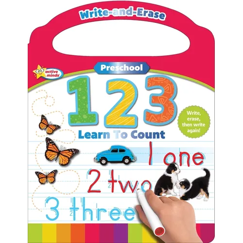 Active Minds Write-And-Erase Preschool 123: Learn to Count - Board Book