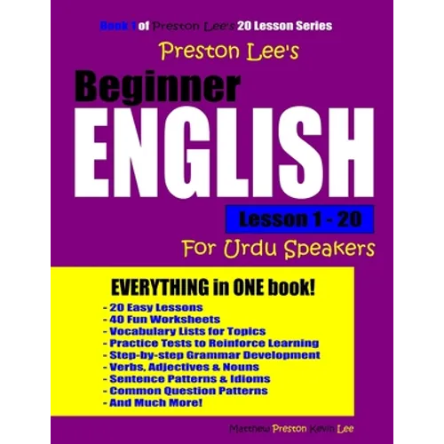 Preston Lee's Beginner English Lesson 1 - 20 For Urdu Speakers - Paperback