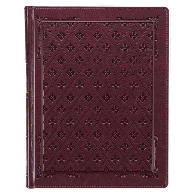 KJV Holy Bible, Large Print Note-Taking Bible, Faux Leather Hardcover - King James Version, Burgundy - Leather