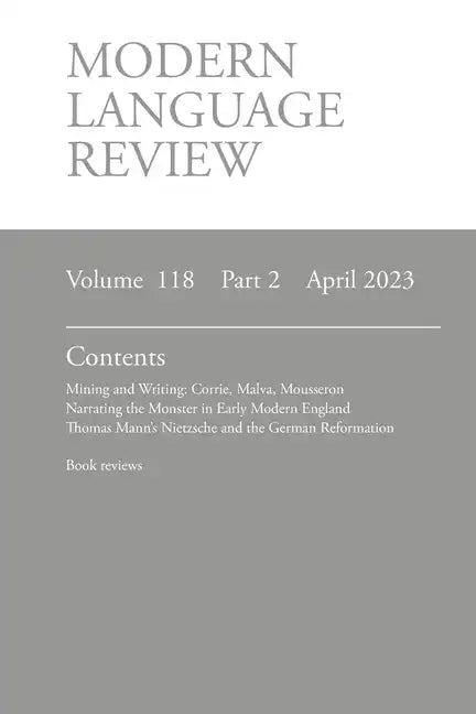 Modern Language Review (118: 2) April 2023 - Paperback