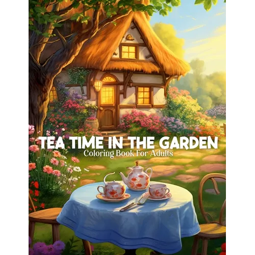 Tea Time In The Garden Coloring Book For Adults - Paperback