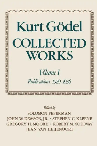Collected Works: Volume I: Publications 1929-1936 - Paperback